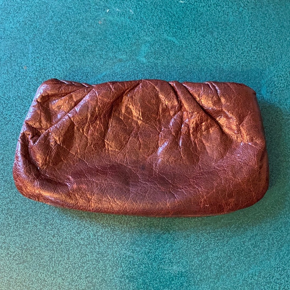 Brown Leather Clutch